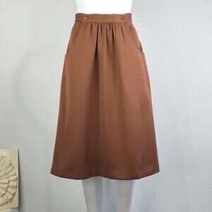 Vintage Midi Skirt w/ Panel Closure & Pockets Size Small